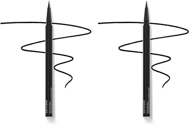 wet n wild Breakup Proof Liquid Eyeliner - Ultra-Fine Brush, Waterproof, Long-Lasting - Cruelty-Free & Vegan - Ultra Black (Pack of 2)