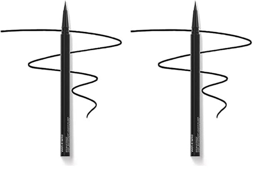 wet n wild Breakup Proof Liquid Eyeliner - Ultra-Fine Brush, Waterproof, Long-Lasting - Cruelty-Free & Vegan - Ultra Black (Pack of 2)