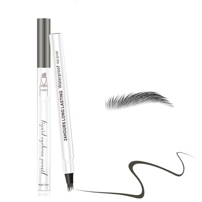 Microblading Eyebrow Pen, Waterproof Microblading Eyebrow Pen Pencil Natural Makeup Fine Stroke Eyebrow Pencil, Upgraded Eye Brown Makeup Long-Lasting Waterproof Eyebrow Pencil (Gray)