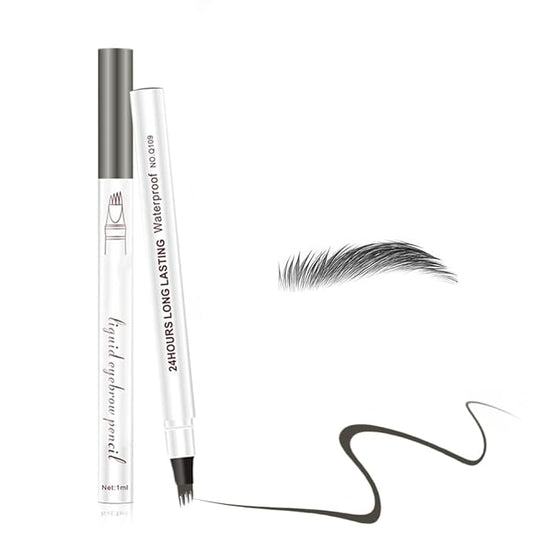 Microblading Eyebrow Pen, Waterproof Microblading Eyebrow Pen Pencil Natural Makeup Fine Stroke Eyebrow Pencil, Upgraded Eye Brown Makeup Long-Lasting Waterproof Eyebrow Pencil (Gray)