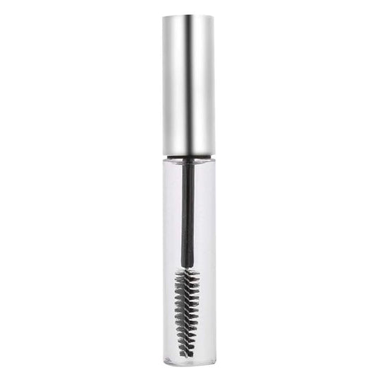 Empty Mascara Tube, Rubber Inserts 5 Colors 10ml Transparent Tube with Eyelash Wand Empty Mascara Container Bottle for Castor Oil(3# Matte Silver)