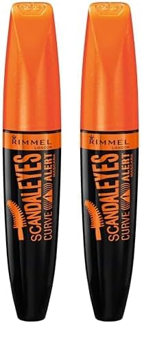Rimmel Scandaleyes Curved Brush Mascara, Black, 0.41 Fl Oz (Pack of 2)