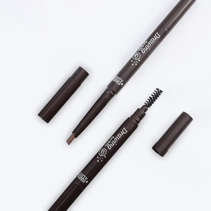 Eyebrow Pencil, Waterproof Eyebrow Makeup with Soft Spoolie Brush, Long Lasting UltraFine Triangle Shaped Pencil, Creates Perfect Natural Eyebrows (Gray)