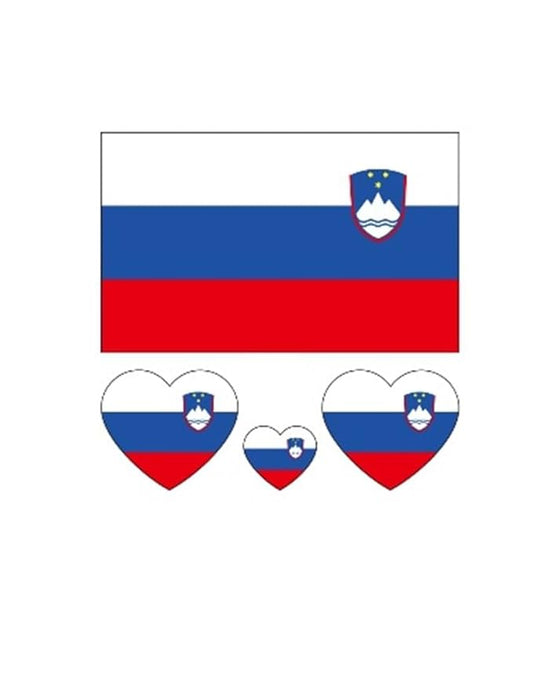 10 Sheets Slovenia Flag Tattoos Stickers 40 Pcs Waterproof Sweat Sports National Flag Removable Fake Tattoos