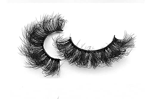 HBZGTLAD new 5 Pairs 25 mm 3d Mink Lashes Bulk Faux with Custom Natural Mink Lashes Pack Short Wholesales Natural False Eyelashes (9D-01)