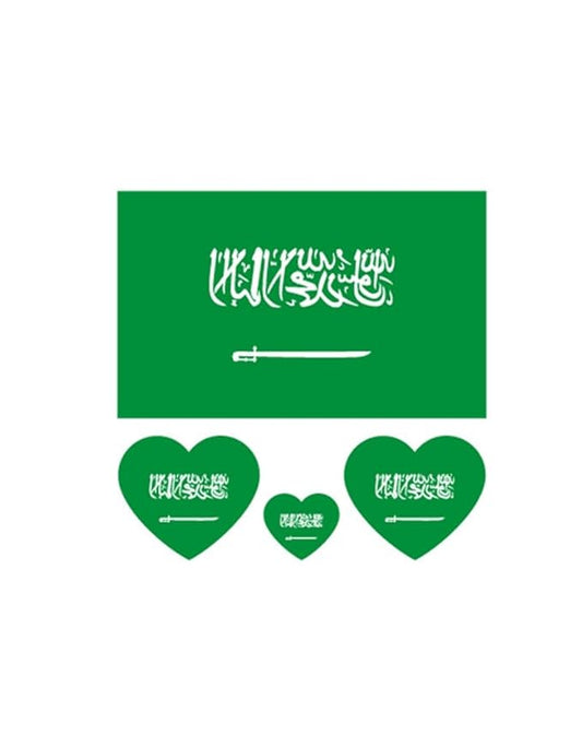 10 Sheets Saudi Arabia Flag Tattoos Stickers 40 Pcs Waterproof Sweat Sports National Flag Removable Fake Tattoos