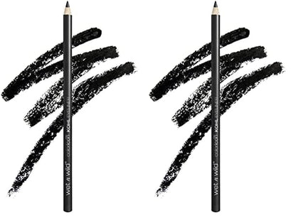 wet n wild Color Icon Kohl Eyeliner Pencil - Rich Hyper-Pigmented Color, Smooth Creamy Application, Long-Wearing Versatility, Matte Finish, Cruelty-Free & Vegan - Baby's Got Black (Pack of 2)