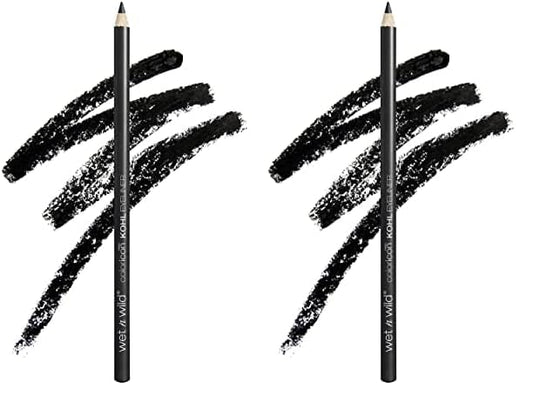 wet n wild Color Icon Kohl Eyeliner Pencil - Rich Hyper-Pigmented Color, Smooth Creamy Application, Long-Wearing Versatility, Matte Finish, Cruelty-Free & Vegan - Baby's Got Black (Pack of 2)