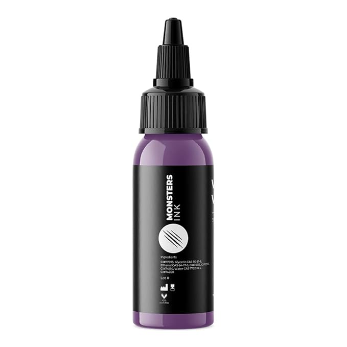 Purple Tattoo Ink by Monsters Ink Tattoo, Vengeful Violet Purple Tattoo Ink 1oz