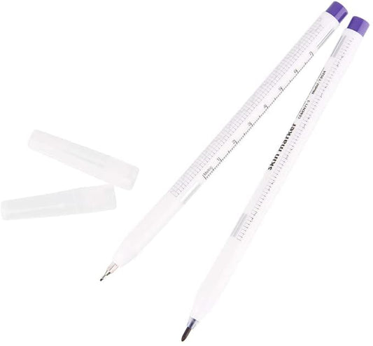 Beauty7 Tattoo Skin Markers Pen Piercing Eyebrow Tattoo Pen Surgical Tip 0.5mm/1mm Body Art Scribe Marking Tool with Ruler (1 Pack)