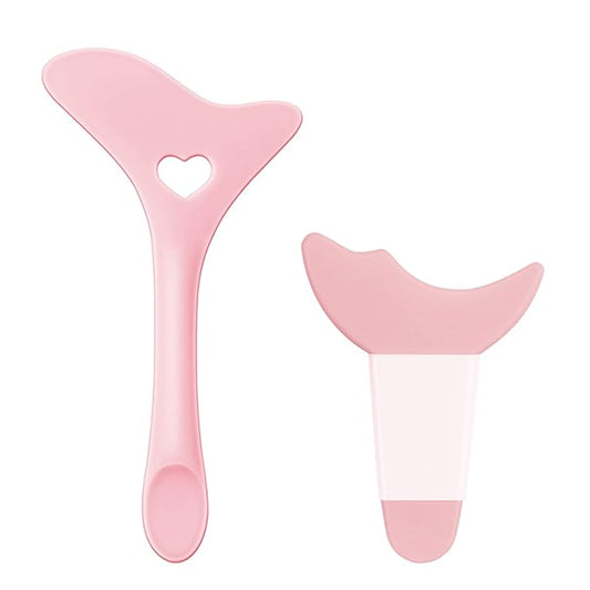 Eyeliner Stencils 2Pcs Reusable Silicone Makeup Stencil for Beginners Multifunctional Eyeliner Aid Mascara Shield Easy to Use - Pink