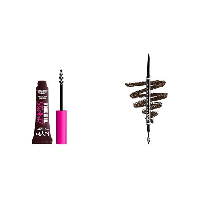 NYX Professional Makeup Thick It Stick It Thickening Brow Mascara & Micro Brow Pencil Bundle - Espresso