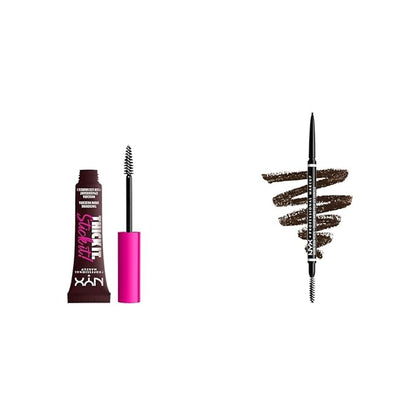 NYX Professional Makeup Thick It Stick It Thickening Brow Mascara & Micro Brow Pencil Bundle - Espresso