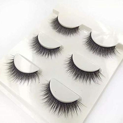 Imported Korea Fiber Faux Mink False Eye lashes Handmade Reusable Long Cross Volume Dramatic Lashes Natural Look Makeup Thick Black Fake EyeLashes