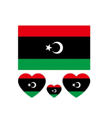 10 Sheets Libya Flag Tattoos Stickers 40 Pcs Waterproof Sweat Sports National Flag Removable Fake Tattoos