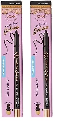 JOAH Make Her Gel-ous Gel Eyeliner with Self-Sharpening Pencil, Waterproof & Long-Lasting Color Definition, Blackest Black (Pack of 2)