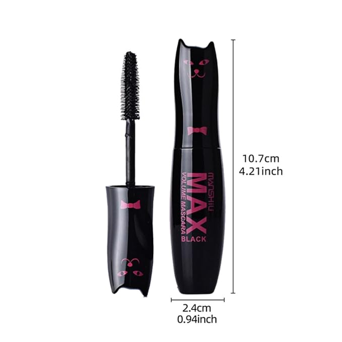 LAMUSELAND Volume Curling Mascara, 4 Colors Waterproof Smudge-proof Thickening Lengthening Liquid Lash Extensions, Natural Long-Lasting Eye Makeup Tool Set for Women Girls (Blue)