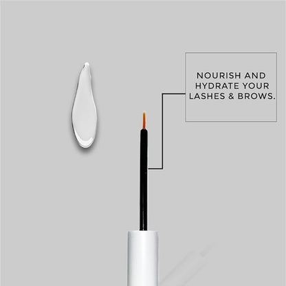 Eyelash Growth Serum - Instant Lash serum for eyelash growth with Hyaluronic Acid - 100% Natural Dermatologist Tested and Approved Eyelash Enhancer - Eyebrow serum to grow brows thicker - (5ml)