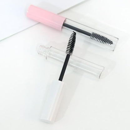 6pcs 10ml Empty Eyelash Cream Container,Mascara Tube with Rubber Inserts,DIY Mascara Tube Sample Vials with Cap,Plastic Travel Refillable Bottles