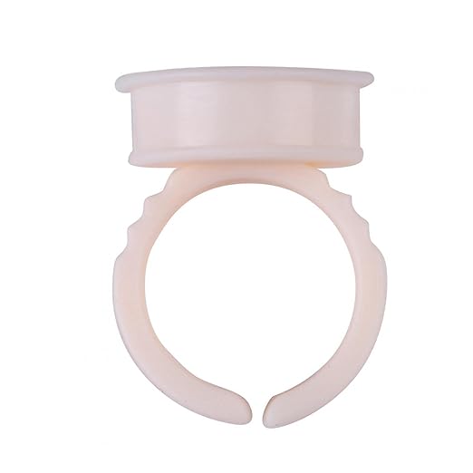 HURRISE 100pcs Cup Rings, Silicone Semi-Permanent Rings, Nail Art Adhesive Glue Holders, Palette for Eyelash Extension, Nail Art, Tattoo (L)