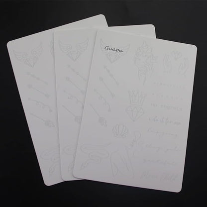 2 Pcs Tiny Tattoo Practice Skins, Small Deluxe Mini Silicone Finger Semi Permanent Tattoo Latex Pad for Training (Tiny #1 - White Pad -2PCS)