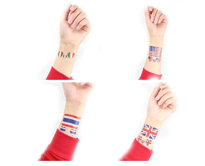 10 Sheets Portugal Flag Tattoos Stickers 40 Pcs Waterproof Sweat Sports National Flag Removable Fake Tattoos