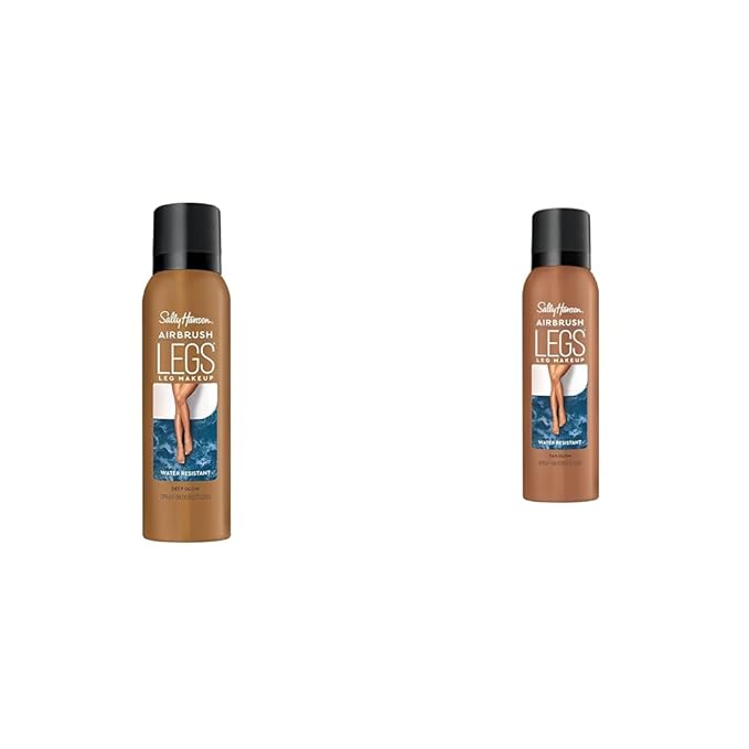 Sally Hansen Airbrush Legs Leg Spray-On Makeup Deep Glow and Tan Glow 4.4 Oz Each
