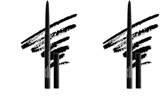 wet n wild Mega Last Breakup Proof Eyeliner, Quick Drying, Waterproof, 16-Hour Wear - Cruelty-Free & Vegan - Black (Pack of 2)