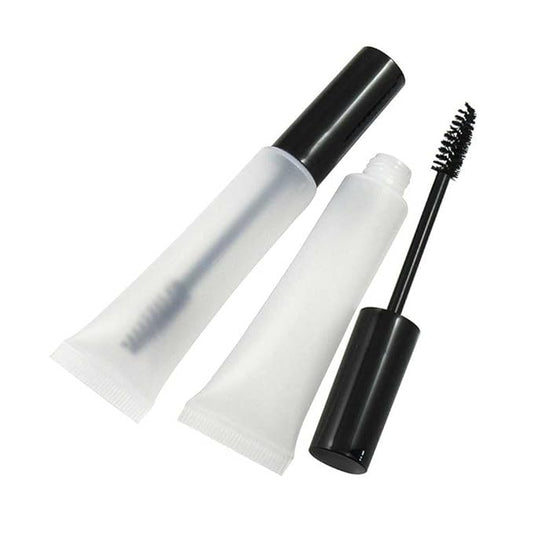 10 Pcs 15g Empty Mascara Soft Tubes Refillable Eyelash Cream Bottles DIY Mascara Cosmetic Vials Containers with Eyelash Wand for Castor Oil, Eyelash Growth Serum, DIY Makeup Samples