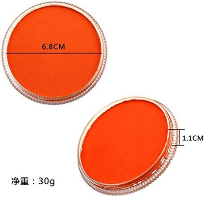 OPHIR Face Painting-30g Face Paint Body Paint Kit Basic Color Pigments for Halloween Stage Makeup Adults & Children Kids, Water Base, Easy to Clean (Orange)