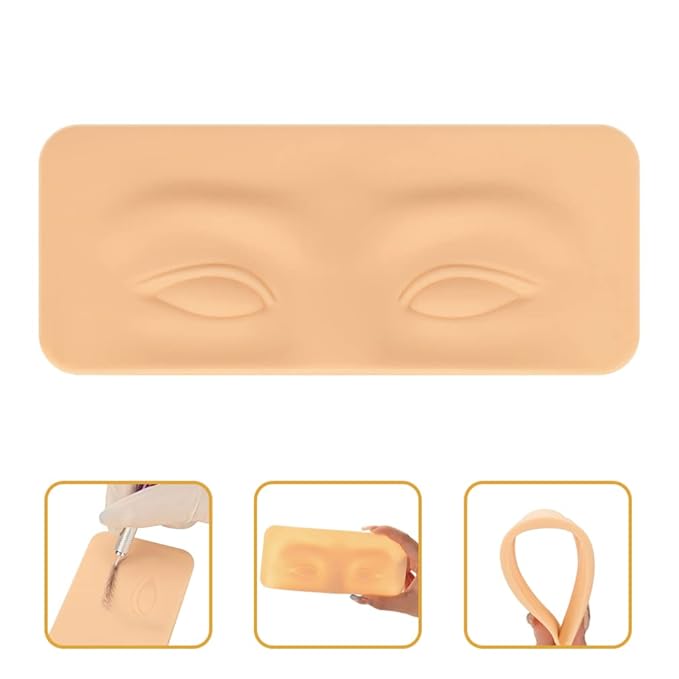 Silicone Eyebrow Tattoo Practice Skin 2Pcs Microblading Fake Makeup Skin Sheets Eyebrow Model Eyeliner Tattoos Latex Skin for Beginners