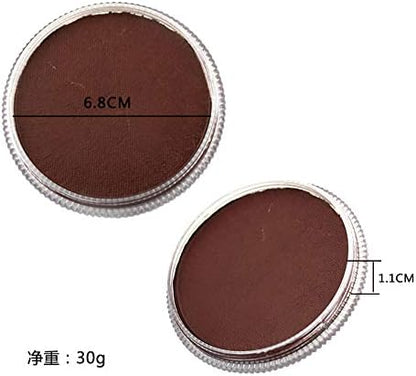 OPHIR Face Painting-30g Face Paint Body Paint Kit Basic Color Pigments for Halloween Stage Makeup Adults & Children Kids, Water Base, Easy to Clean (Coffee Brown)