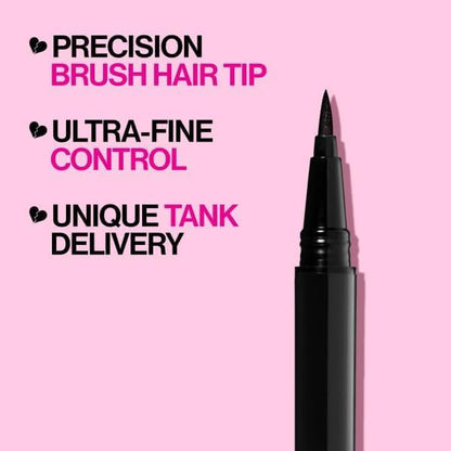 wet n wild Mega Last Breakup Proof Liquid Eyeliner - Ultra-Fine Brush, Waterproof, 16-Hour Long-Lasting Wear - Cruelty-Free & Vegan - Brown