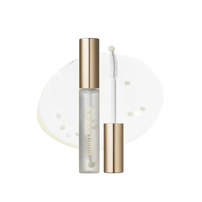 SUNGBOON EDITOR Triple Active Eyelash Serum | Strengthens and Nourishes Weak,Damaged Lashes | C-Curl Brush and Ball Tip Design | Gentle, Tear-Like pH for Daily Use | Korean Eyelash Care Serum