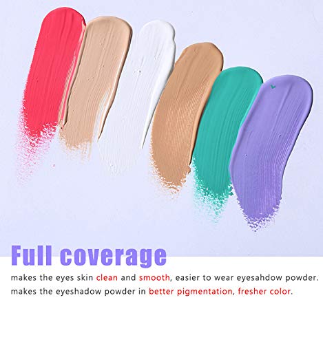MAEPEOR Matte Eyeshadow Primer 6 Colors Prevent Oily Lids and Creasing Eye Primer Base Long-lasting Waterproof & Smudgeproof Eye Base Makeup for All Shadows (3 Violet)