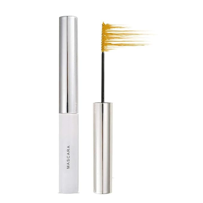GL-Turelifes Yellow Mascara Colorful Fiber Charming Longlasting Mascara, Thick & Long Eyelash Waterproof and Smudge-proof Eyes Makeup (Yellow)