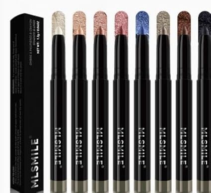 Neutral Matte Eyeshadow Stick Makeup, Metallic Champagne Cream Long-Lasting Eye Shadow Brightener Eyeliner Pencil, Matte Eye shadow Applicator Stick Pen Palette Makeup (01#, Pack of 1)