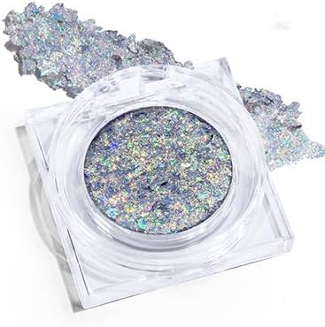 Holographic Eyeshadow Body Glitter Gel, Purple Green Gold Glitter Gel Makeup Gel for Girls Women, Long Lasting Waterproof Shimmmer Body Glitter Gel,Vegan & Cruelty Free,#3