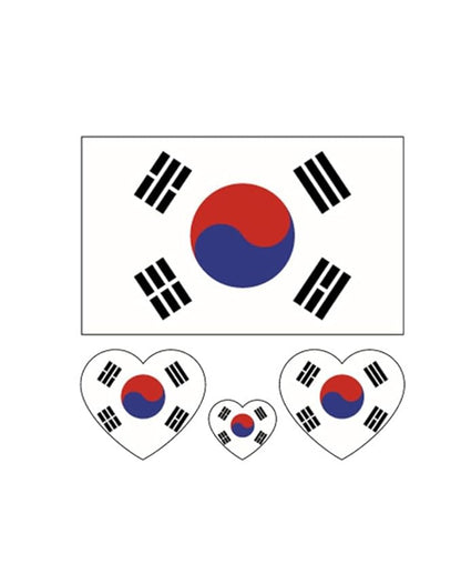 10 Sheets Korea Flag Tattoos Stickers 40 Pcs Waterproof Sweat Sports National Flag Removable Fake Tattoos