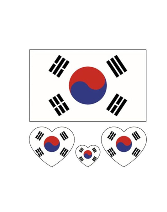 10 Sheets Korea Flag Tattoos Stickers 40 Pcs Waterproof Sweat Sports National Flag Removable Fake Tattoos