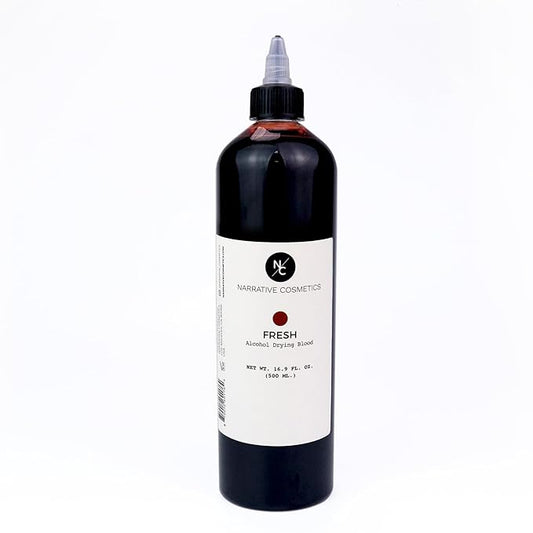 Alcohol Drying Blood, Ultra-Realistic Fake Liquid Blood, SFX Makeup for the Stage, Film, Halloween, and Cosplay - Fresh 16.9 fl oz (500ml)