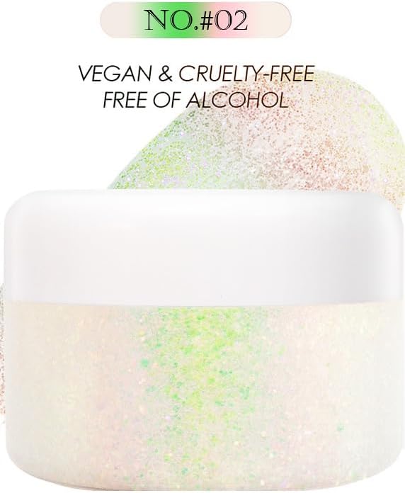 Body Glitter, Holographic Glitter Gel for Women Body Face Hair and Lip Makeup, Body Glitter Gel Cosmetic with Color Changing Under Light, Pink Body Glitter #2
