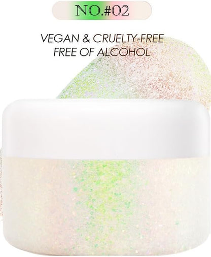 Body Glitter, Holographic Glitter Gel for Women Body Face Hair and Lip Makeup, Body Glitter Gel Cosmetic with Color Changing Under Light, Pink Body Glitter #2