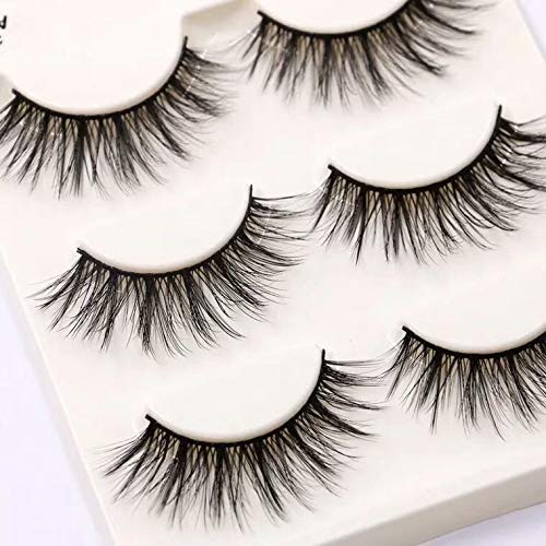 Imported Korea Fiber Faux Mink False Eye lashes Handmade Reusable Long Cross Volume Dramatic Lashes Natural Look Makeup Thick Black Fake EyeLashes