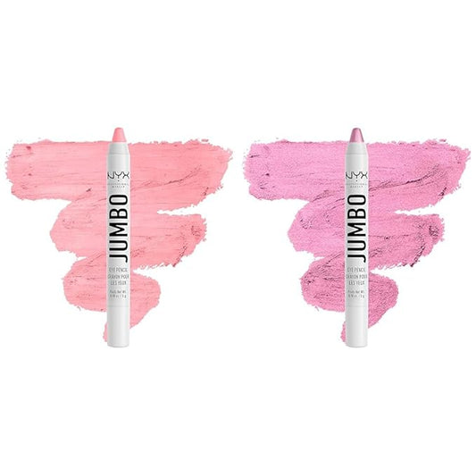 NYX PROFESSIONAL MAKEUP Jumbo Eye Pencil Blendable Eyeshadow Stick & Eyeliner Pencil Bundle - Sherbet (Coral) & Cupcake (Pink)