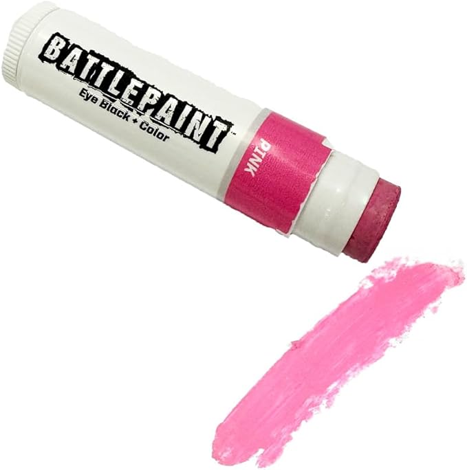 EyeBlack BattlePaint – Bright Colored Under Eye Black Grease for Pro Athletes and Super Fans – Baseball, Softball, Football – 1 Stick – Pink