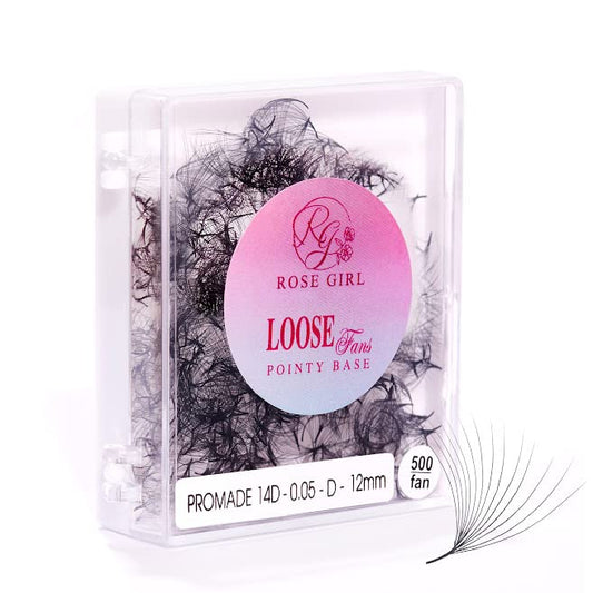 Loose Promade Fans - Natural Look Handmade Volume Eyelashes From 3D To 16D - C CC D DD Curl - False Lashes Extensions - Thickness 0.03~0.1 mm - 8~20 mm Length (14D-0.05-C(14mm))