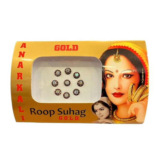 THE-KLASSY | Glitter Fancy Round | Bindis for Women | Small Size for Women and Girl. (DESIGN 11)