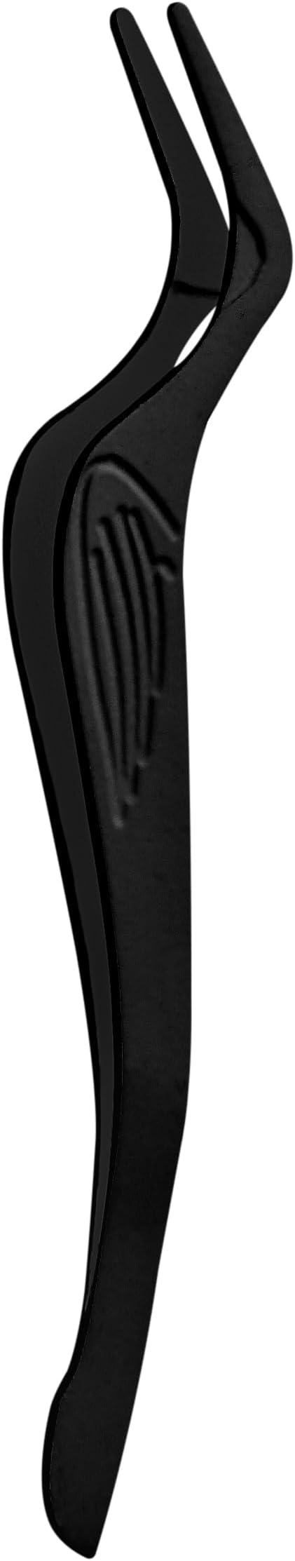 Eyelash Applicator Tool in Leather Case -Best Lash Cluster Applicator-with Stainless Steel Curved Design Lash Applicator Use for Wisps Lashes(Nude) (Black)