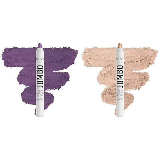 NYX PROFESSIONAL MAKEUP Jumbo Eye Pencil Bundle - Eggplant (Violet) & Frosting (Champagne)